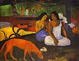 Paul Gauguin Canvas Paintings - Arearea